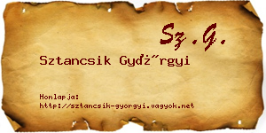 Sztancsik Györgyi névjegykártya